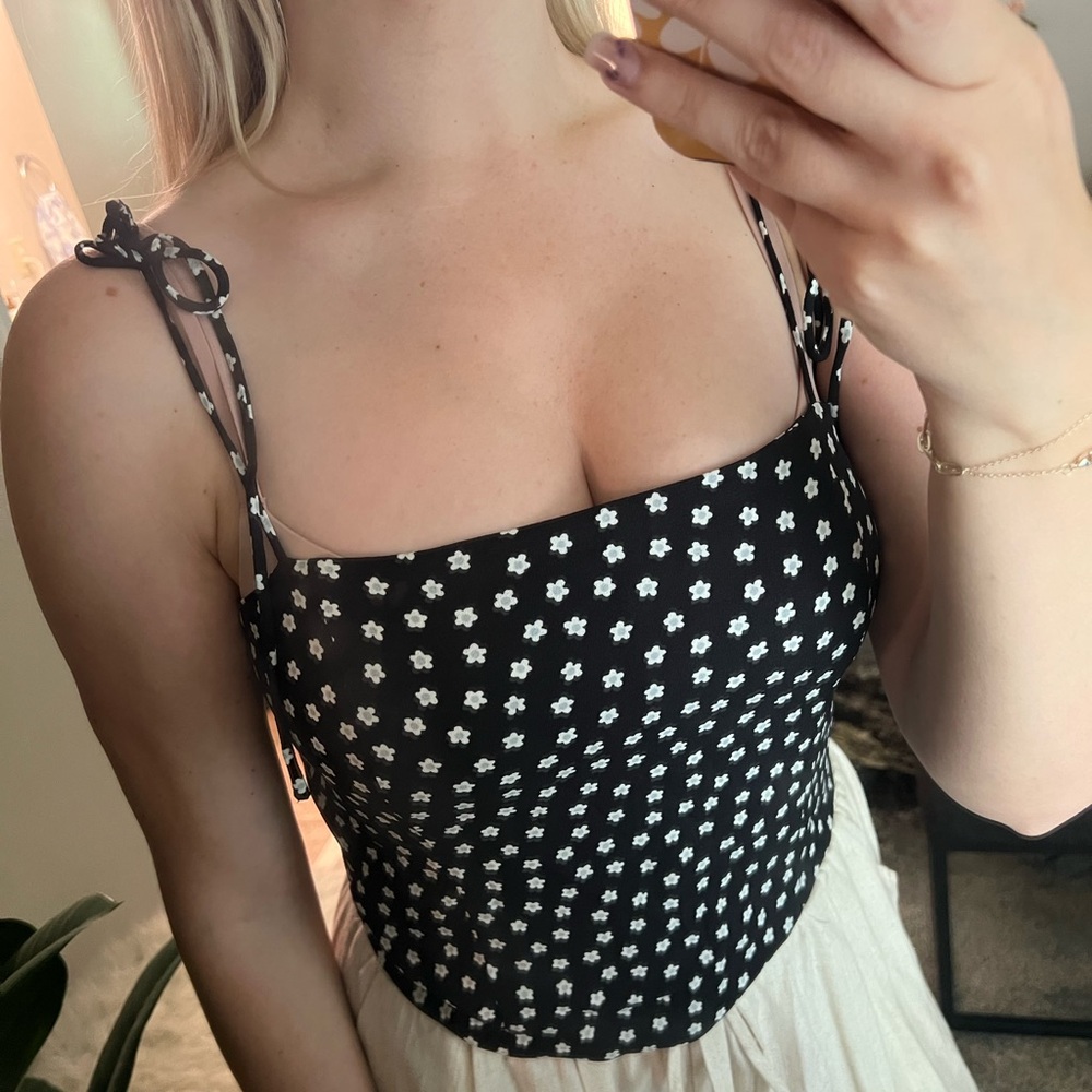 Levi's Black and White Floral Camisole